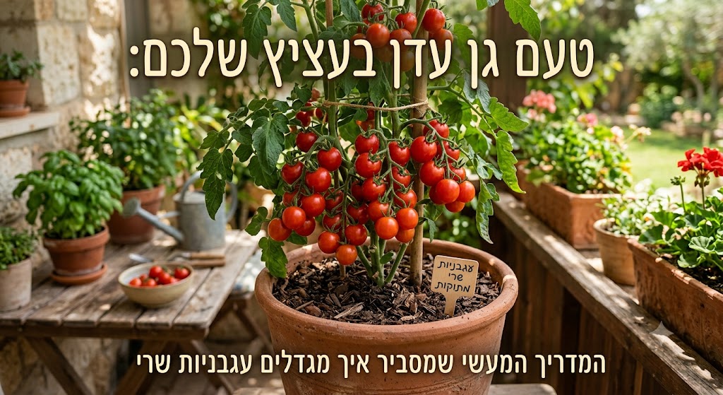 טעם גן עדן בעציץ שלכם: המדריך המעשי שמסביר איך מגדלים עגבניות שרי